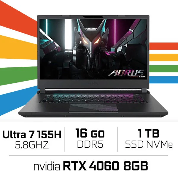 Aorus 15 BKG-13FR794CD Ultra7 155H/16GB DDR5/1TB SSD/RTX4060 8GB/15.6" 165Hz
