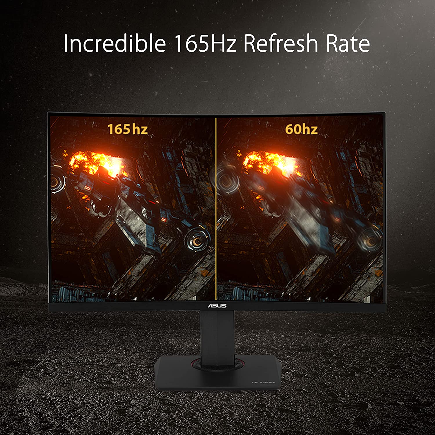 ASUS TUF Gaming VG32VQR - Moniteur Gaming Curved 31,5 (WQHD 2560x1440, 165 Hz, Extreme Low Motion Blur, Adaptive-Sync, Freesync Premium, 1 ms (MPRT), DisplayHDR 400, WCG), Noir - Image 3