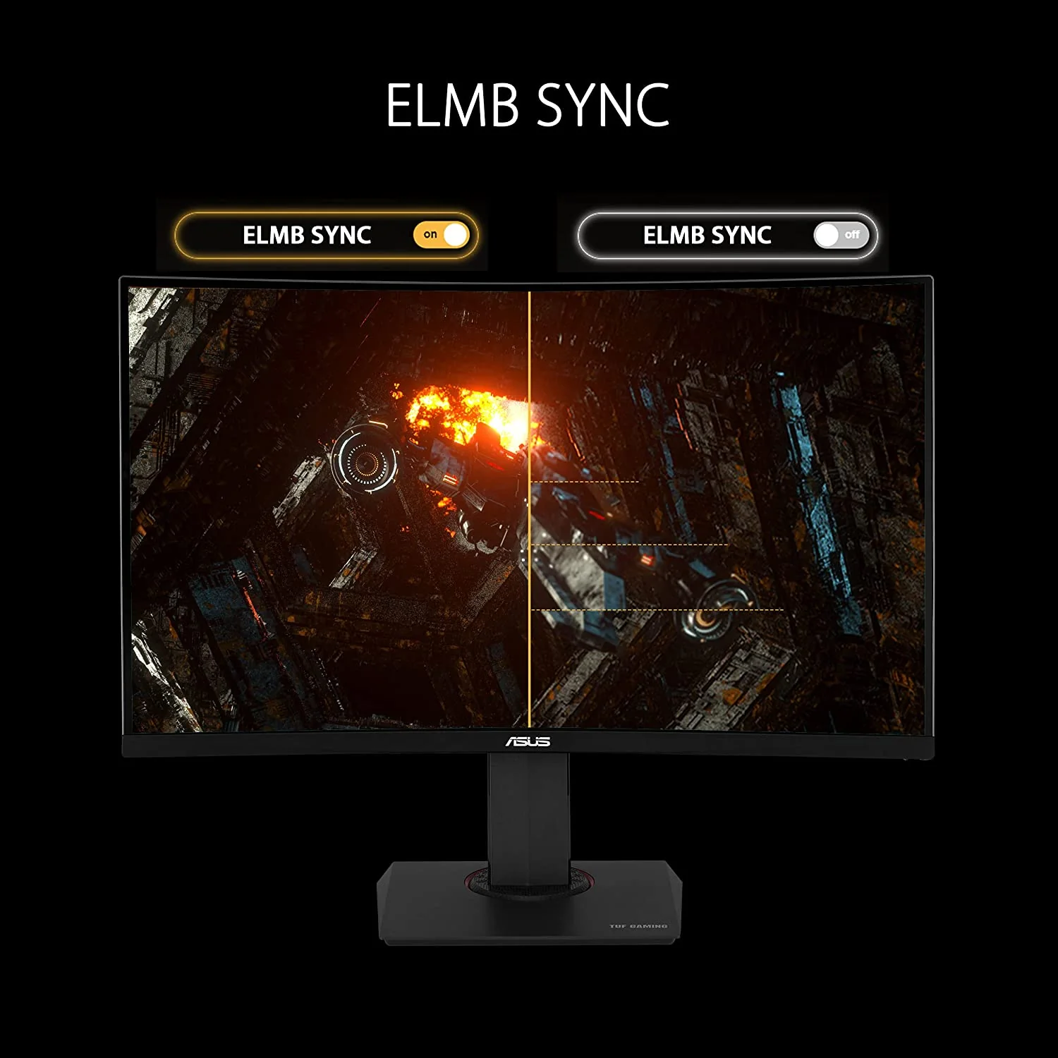 ASUS TUF Gaming VG32VQR - Moniteur Gaming Curved 31,5 (WQHD 2560x1440, 165 Hz, Extreme Low Motion Blur, Adaptive-Sync, Freesync Premium, 1 ms (MPRT), DisplayHDR 400, WCG), Noir - Image 4