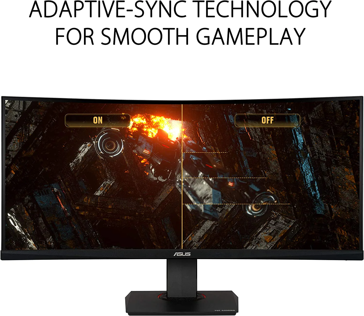 ASUS TUF Gaming VG35VQ - Ecran PC Gamer eSport 35" UWQHD - Dalle VA incurvée 1800R - 16:9 - 100Hz - 1ms - 3440x1440 - 300cd/m² - Display Port & 2x HDMI - Adaptative Sync - ELMB - HDR 10, Noir - Image 4