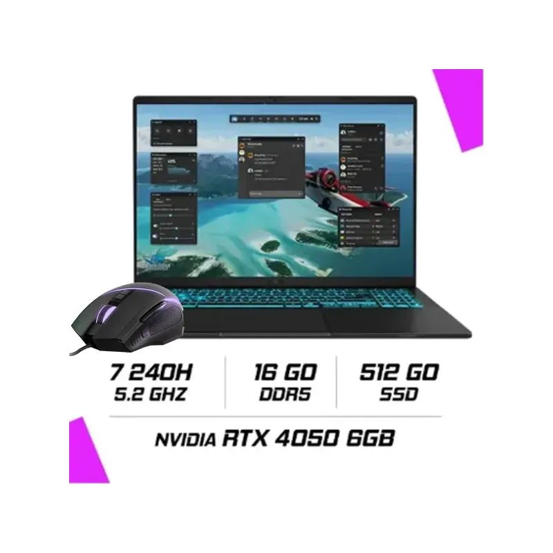 ASUS VIVOBOOK V16 V3607VU Intel Core 7 240H/16Go DDR5/512GB SSD/RTX 4050 6G/16" 144Hz/Windows11 (90NB15Q1-M00HH0)