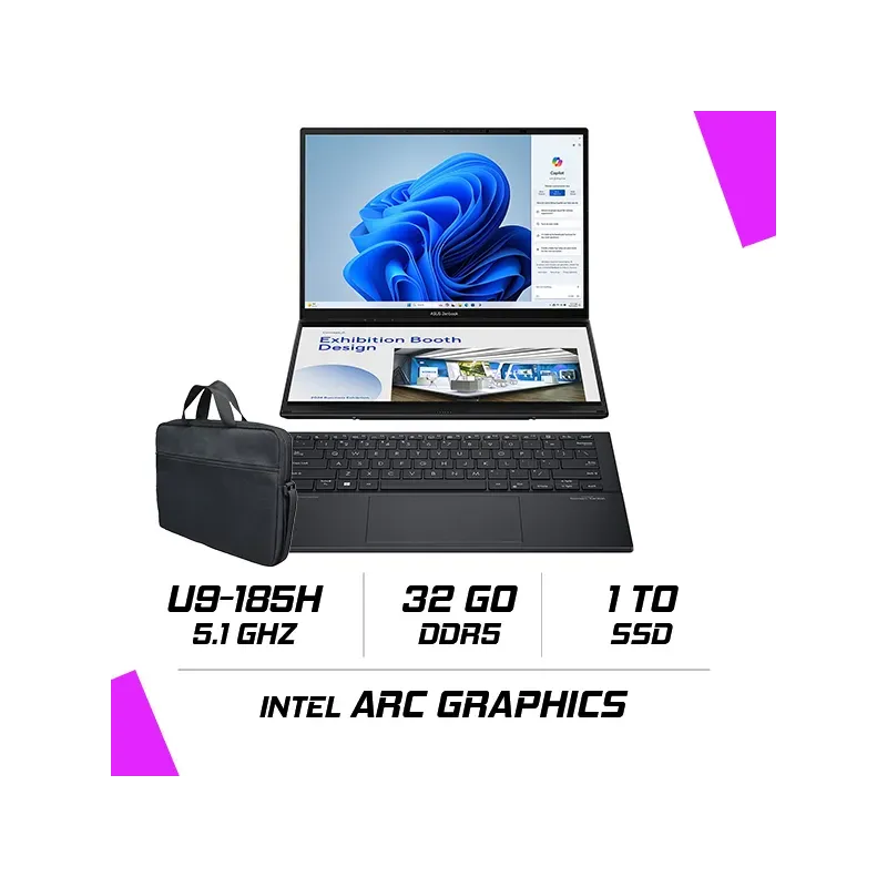 ASUS ZENBOOK DUO UX8406CA-PZ043W Intel Ultra 9-185H/32Go DDR5/1TB SSD/14"/Windows11 (90NB14X1-M003B0)