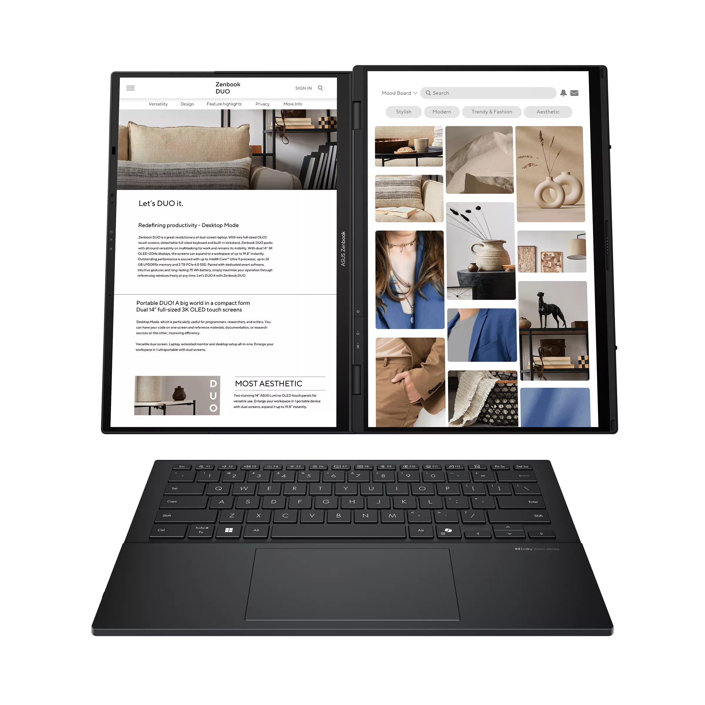 ASUS ZENBOOK DUO UX8406CA-PZ043W Intel Ultra 9-185H/32Go DDR5/1TB SSD/14"/Windows11 (90NB14X1-M003B0) - Image 6