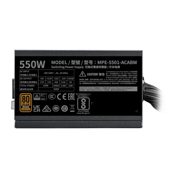 Cooler Master MWE Bronze 550W V3 - Image 3