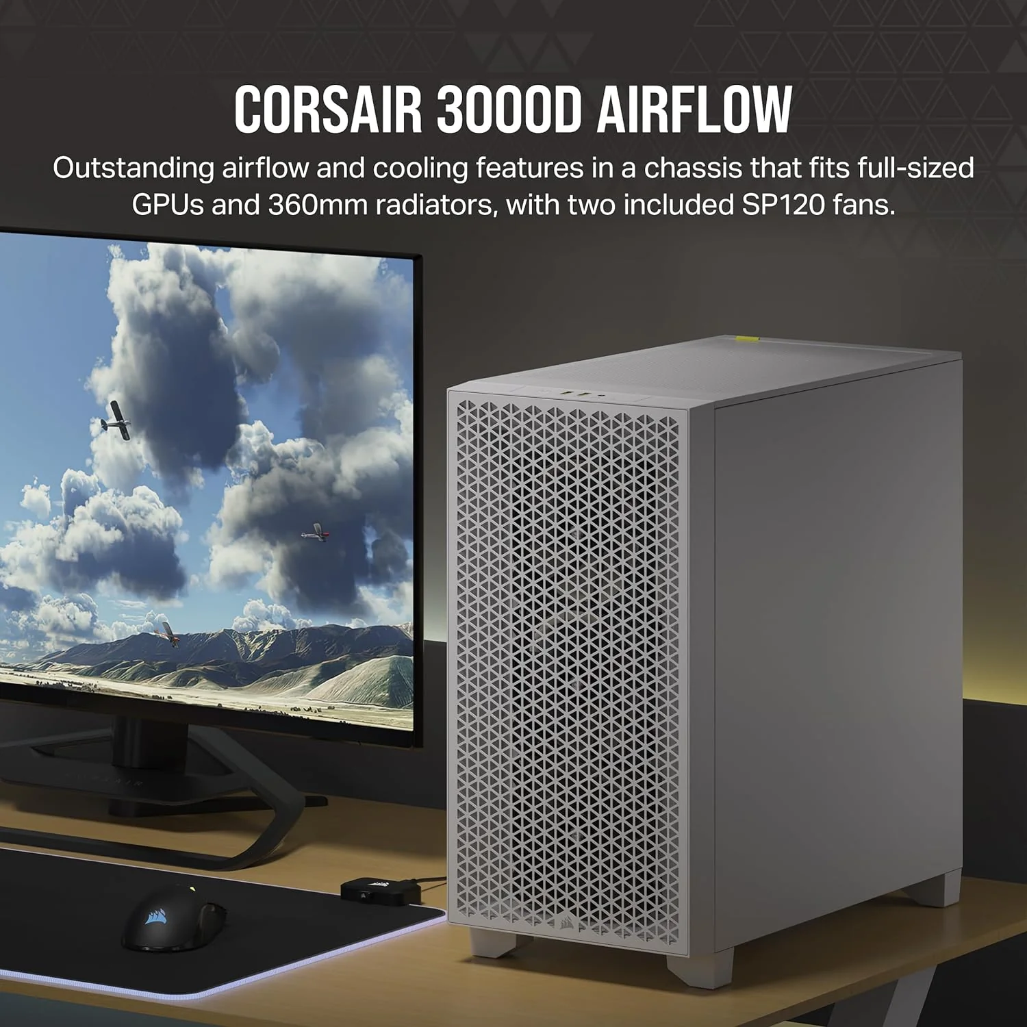 Corsair Boitier 3000D Airflow Mid-Tower Ref: CC-9011252-WW Blanc - Image 4