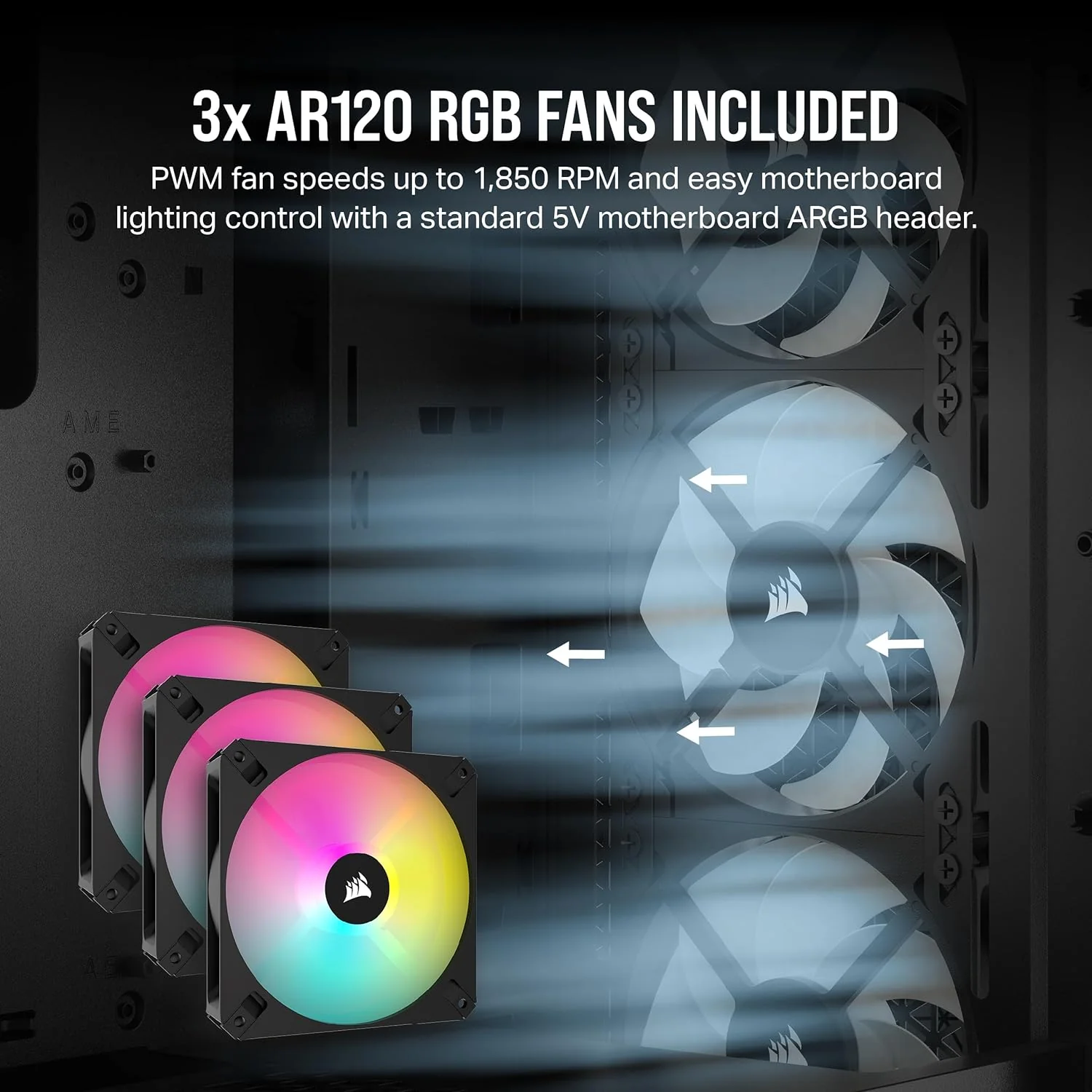 Corsair Boitier 3000D RGB Airflow Mid-Tower Ref: CC-9011255-WW Noir - Image 2