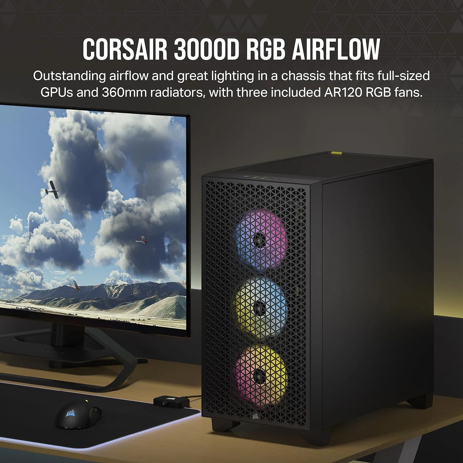 Corsair Boitier 3000D RGB Airflow Mid-Tower Ref: CC-9011255-WW Noir - Image 6