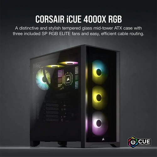 Corsair Boitier iCUE 4000X RGB Ref: CC-9011204-WW Noir - Image 2