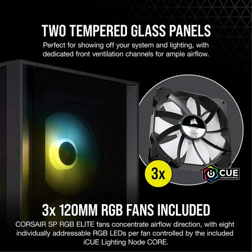Corsair Boitier iCUE 4000X RGB Ref: CC-9011204-WW Noir - Image 3