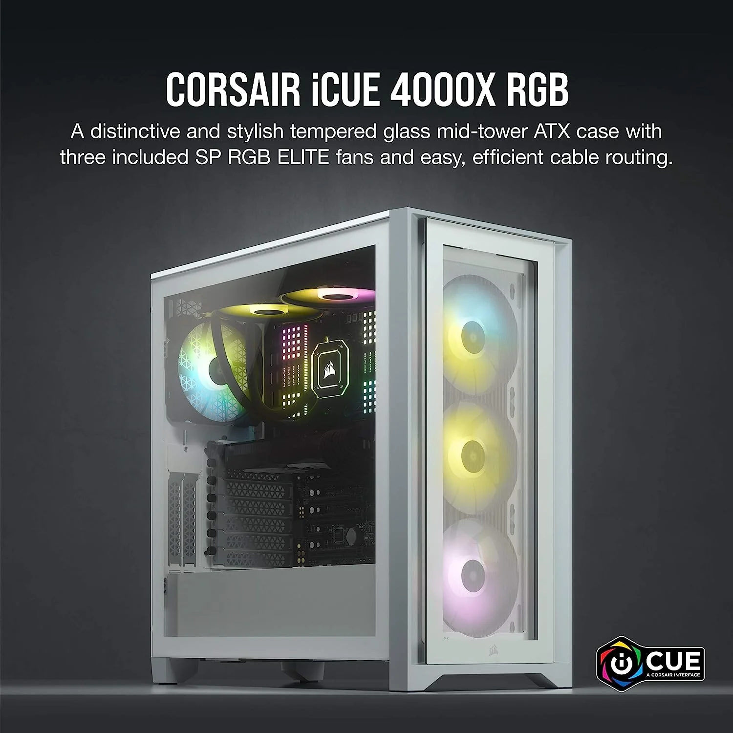 Corsair Boitier iCUE 4000X RGB Ref: CC-9011205-WW Blanc - Image 15
