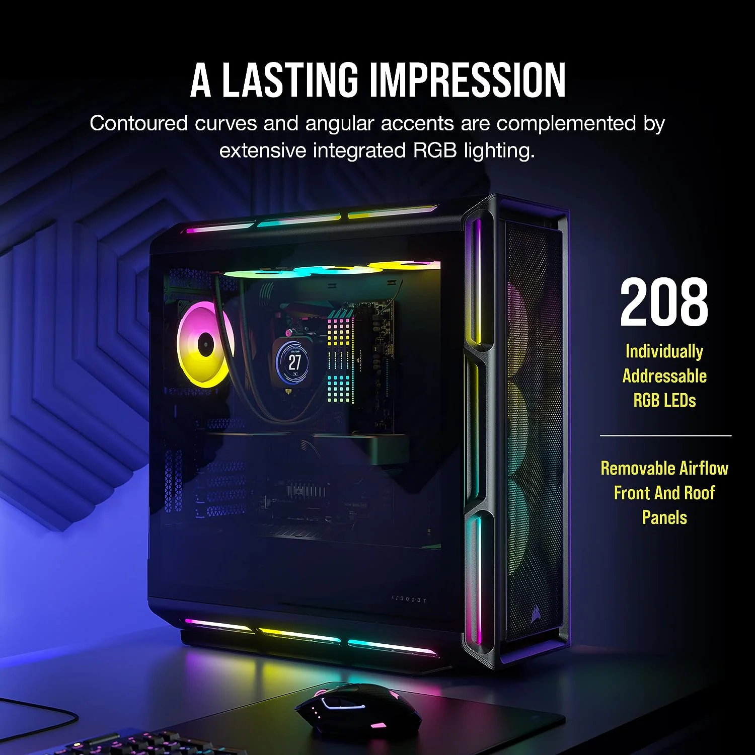 Corsair Boitier iCUE 5000T RGB Mid-Tower Ref: CC-9011230-WW Noir - Image 2