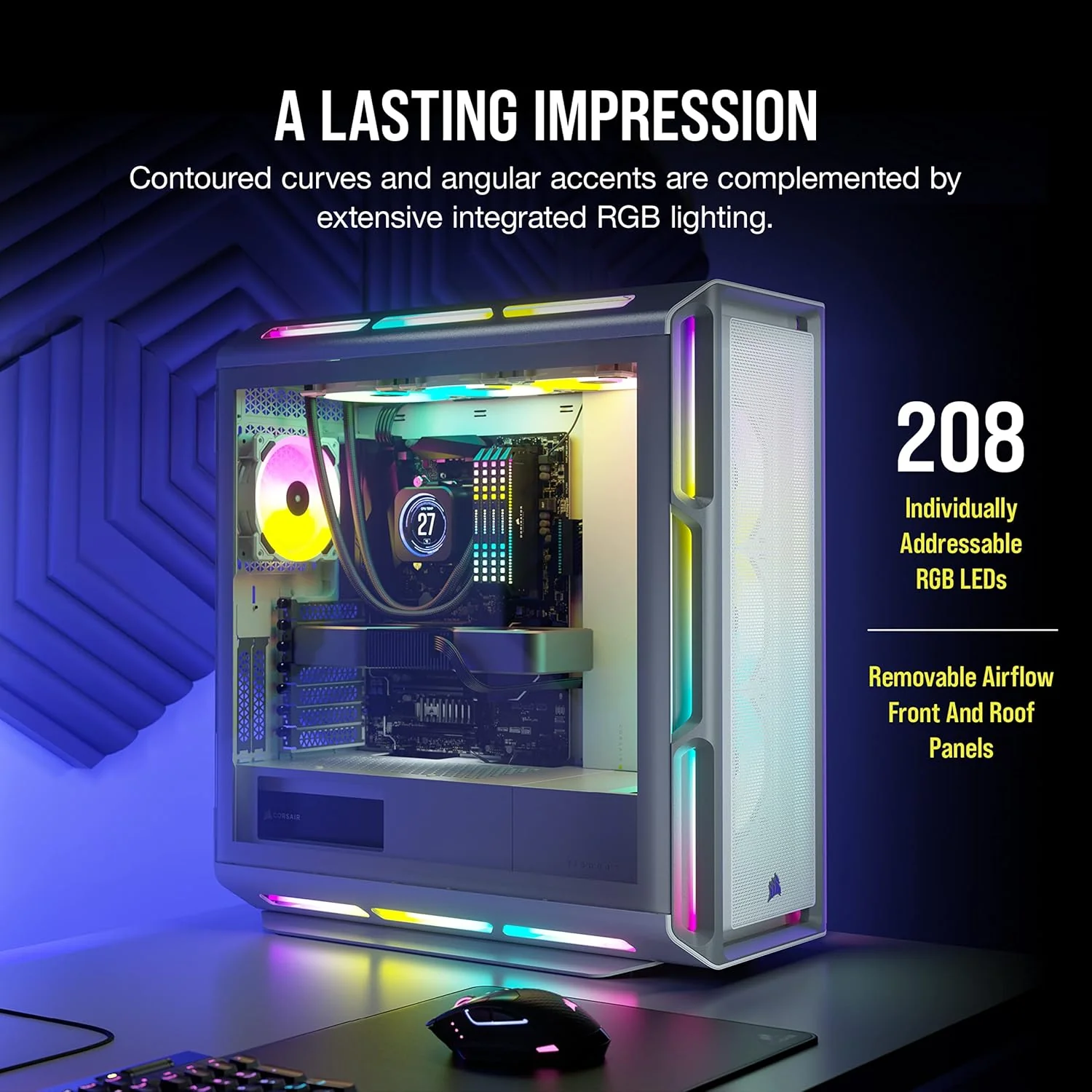 Corsair Boitier iCUE 5000T RGB Mid-Tower Ref: CC-9011231-WW Blanc - Image 2