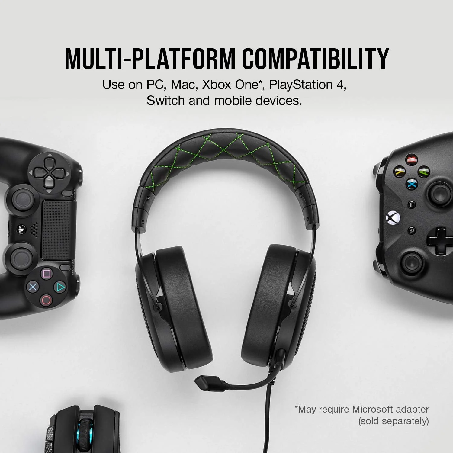 Corsair Casque HS50 PRO Stereo Vert Ref: CA-9011216-EU - Image 2