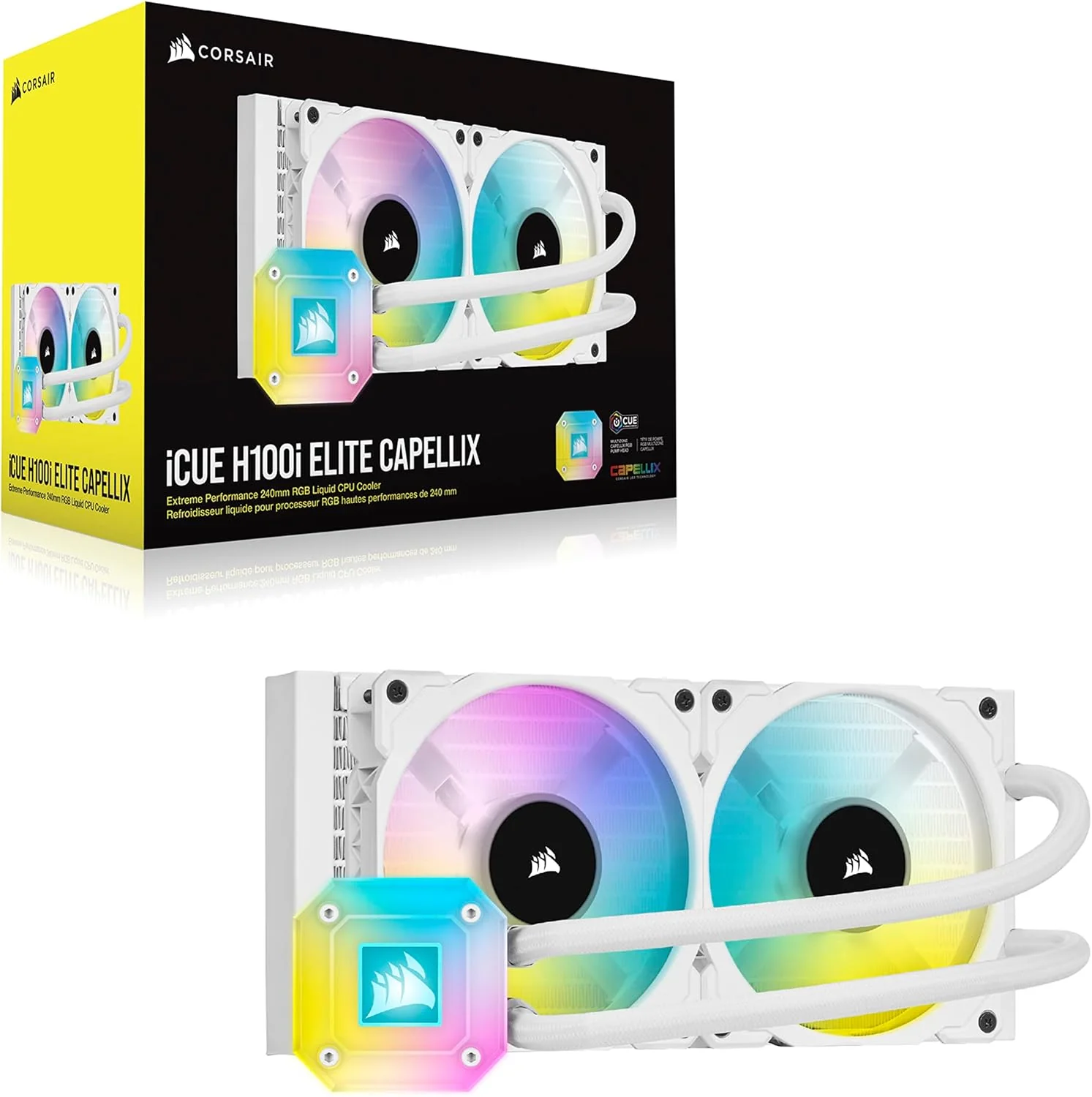 Corsair Refroidisseur Liquide CPU H100i ELT CAP Ref: CW-9060050-WW Blanc - Image 3