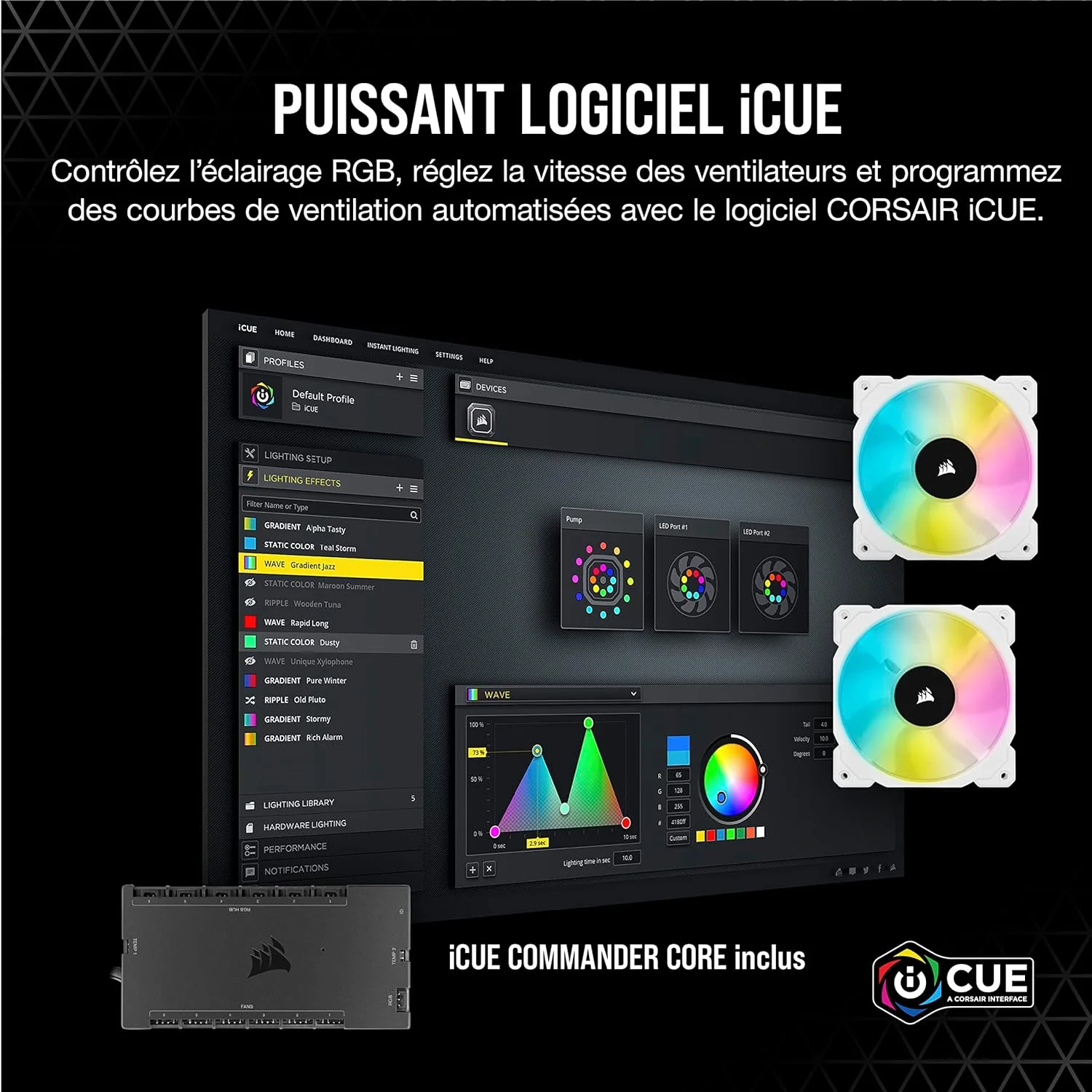 Corsair Refroidisseur Liquide CPU H100i ELT CAP Ref: CW-9060050-WW Blanc - Image 9