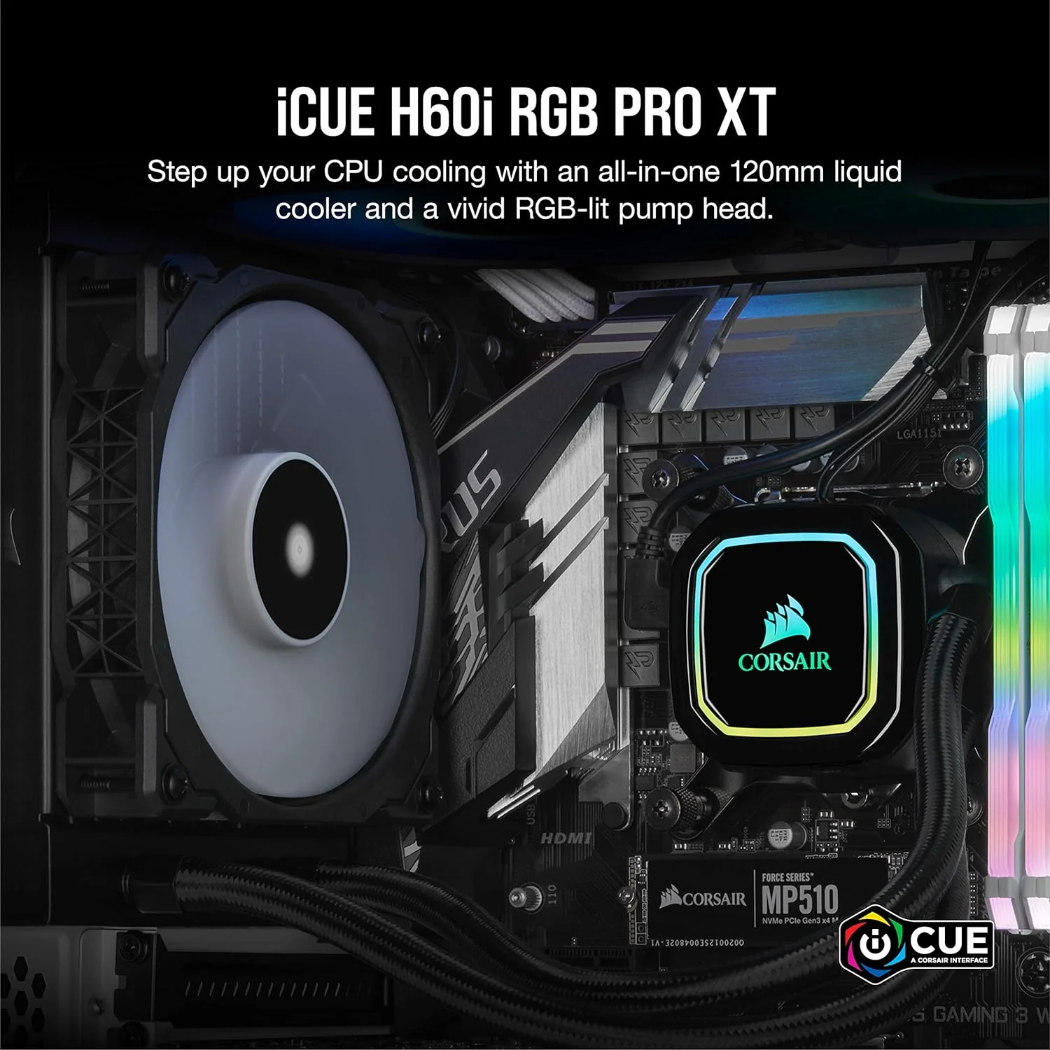 Corsair Refroidisseur Liquide CPU H60i RGB Ref: CW-9060049-WW Noir - Image 8