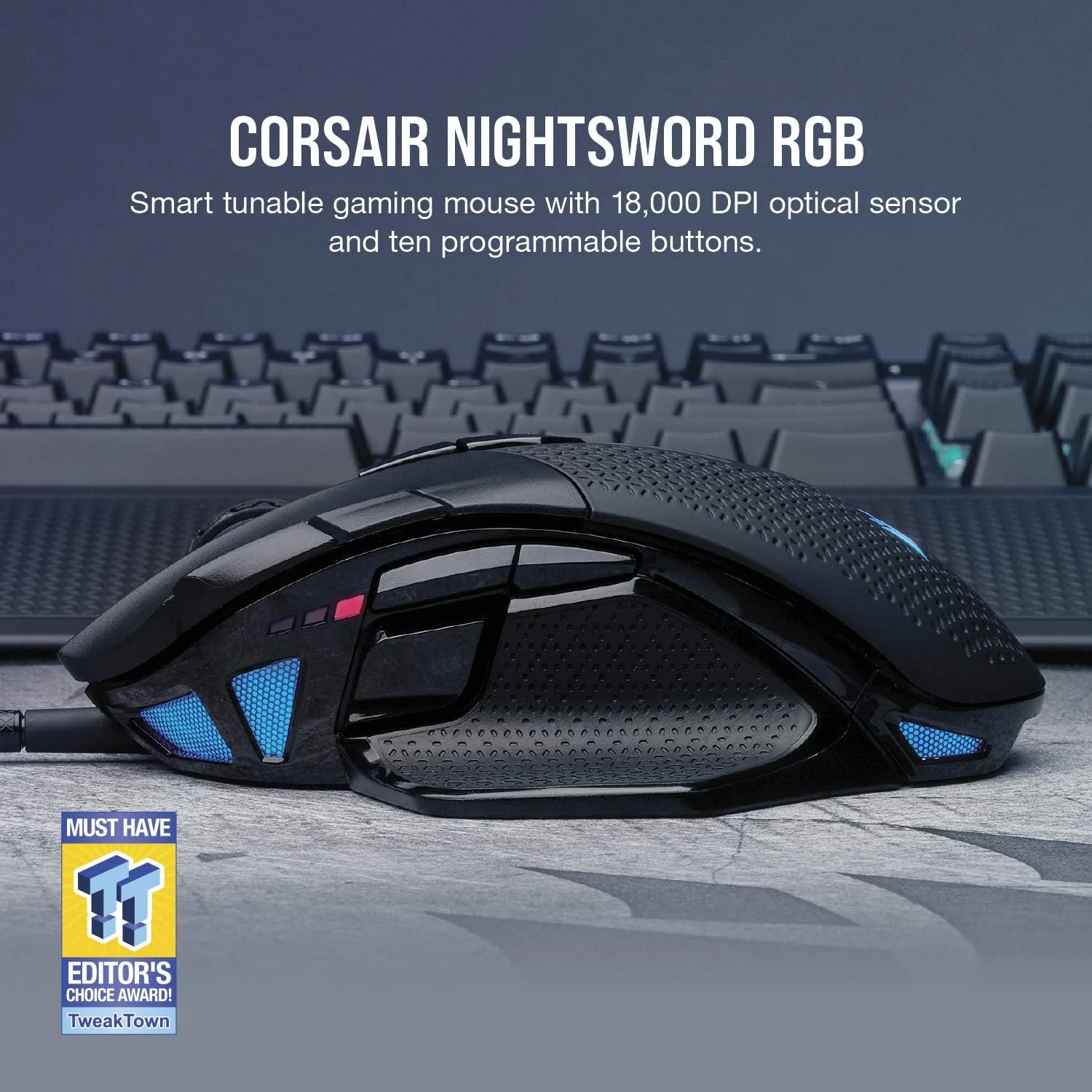 Corsair Souris Nightsword RGB Noir Ref: CH-9306011-EU - Image 5