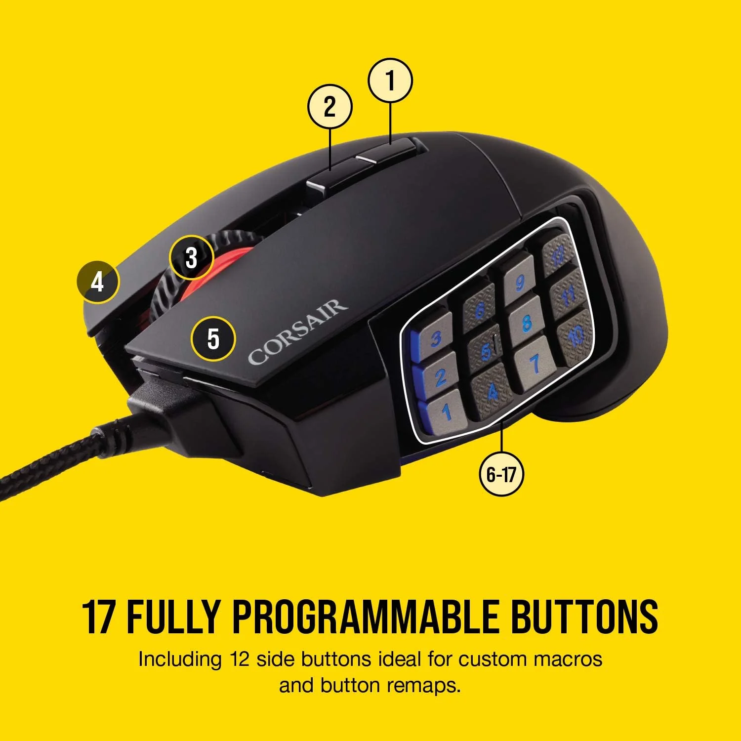 Corsair Souris Scimitar RGB ELITE Noir Ref: CH-9304211-EU - Image 5