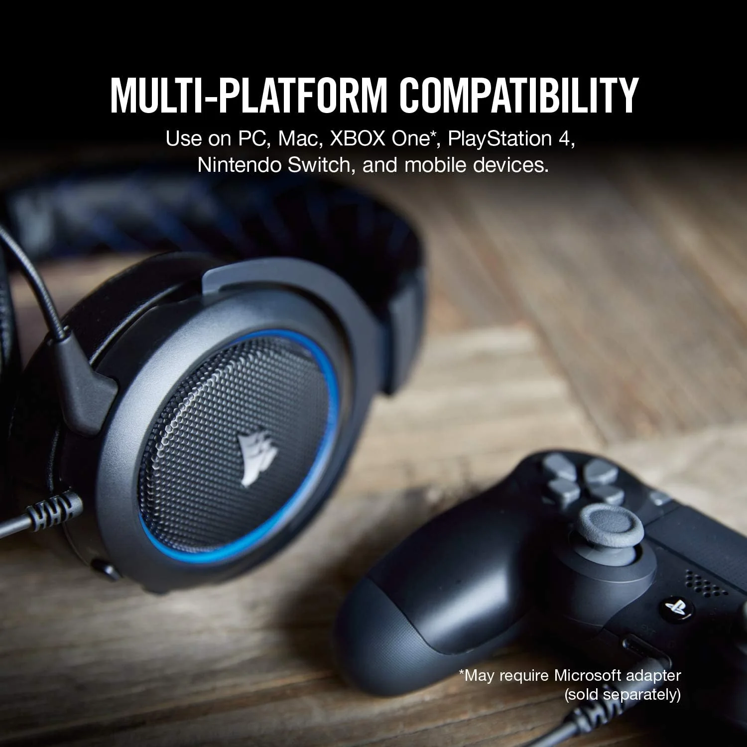 Corsair Casque HS50 PRO Stereo Bleu Ref: CA-9011217-EU - Image 4