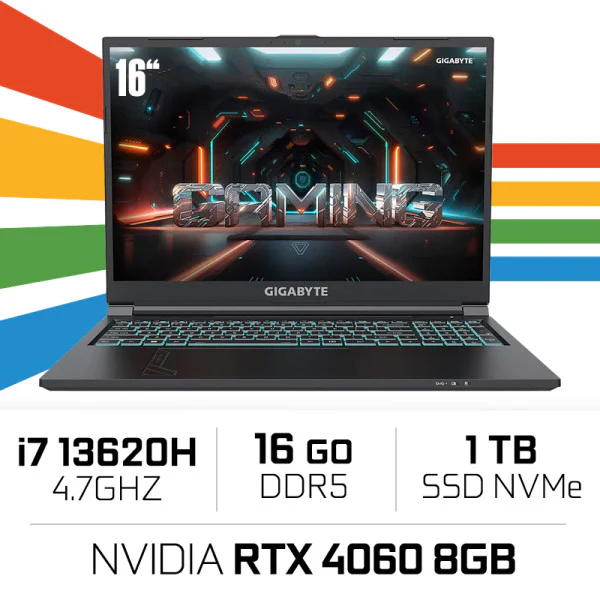 Gigabyte G6 KF-H3EE854KD i7 13620H/16GB DDR5/1TB SSD/RTX4060 8GB/16'' 165Hz