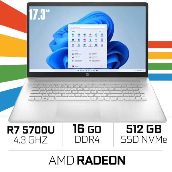 HP 17-cp0308nf AMD Ryzen 7 5700U / 16GB DDR4 / 512GB SSD / AMD Radeon 17,3" - Image 5