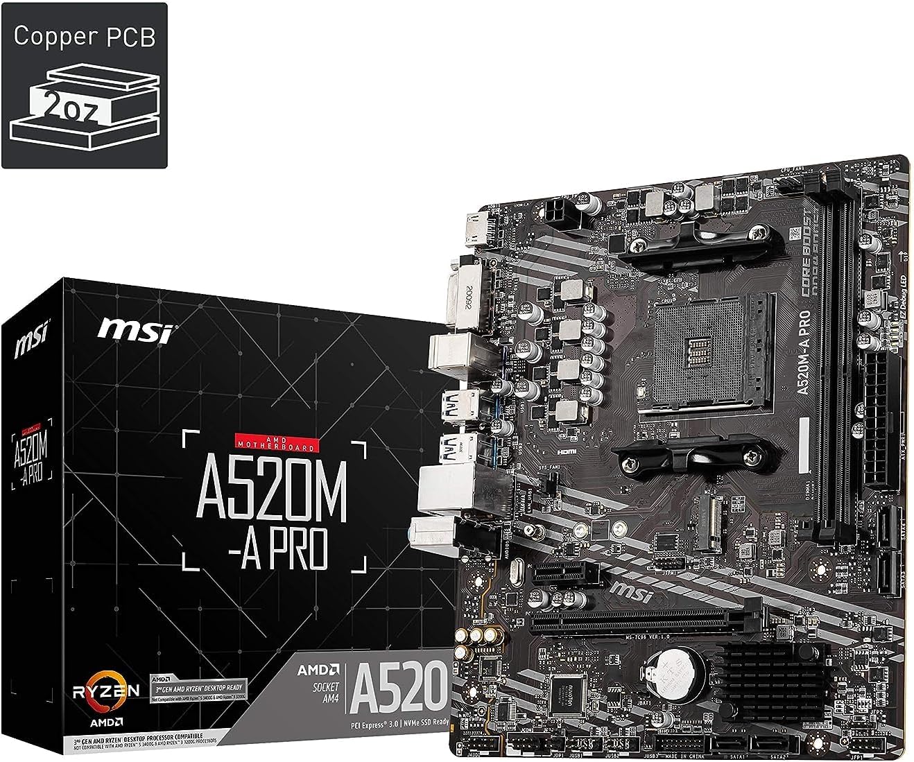 MSI Carte Mère A520M-A PRO - Image 3
