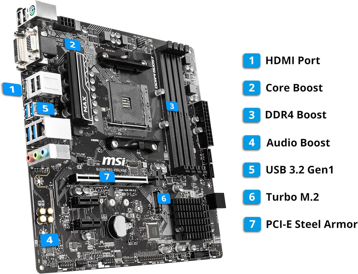 MSI Carte Mère B450M PRO-VDH MAX - Image 3