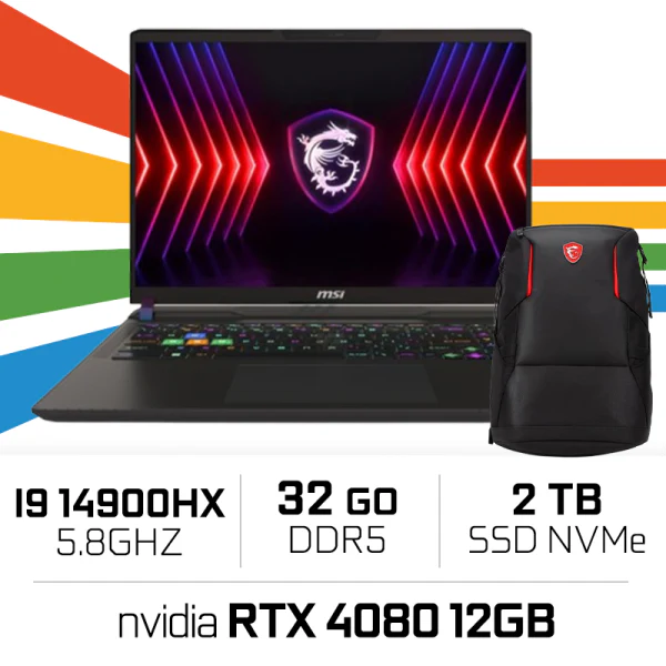 MSI VECTOR 16 HX A14VHG-811MA I9-14900HX/32GB DDR5/2TB SSD/RTX 4080 12GB/16" 240Hz/Win11/W BAG - Image 6
