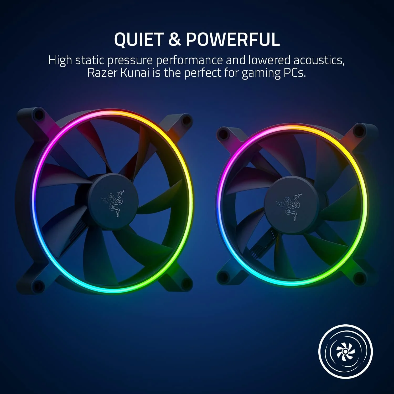 Razer Ventilateur pour PC Kunai 120MM aRGB LED PWM Performance Fan - 3 Fans Ref: RC21-01810100-R3M1 - Image 3