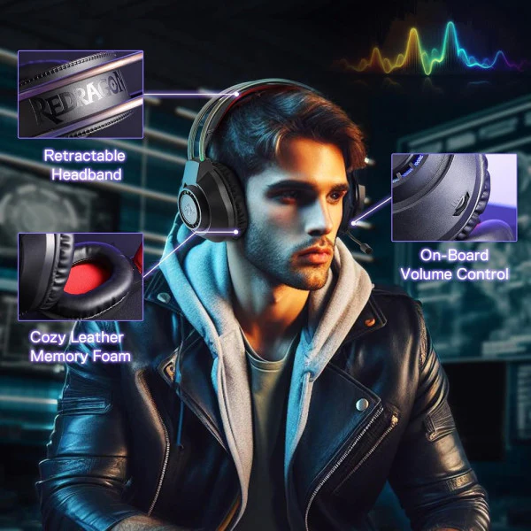 Redragon H231 Scream Wired Gaming Headset - Image 5