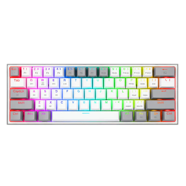 Redragon K616 Fizz PRO 60% Wireless RGB Red Switches (White/Gray) - Image 2